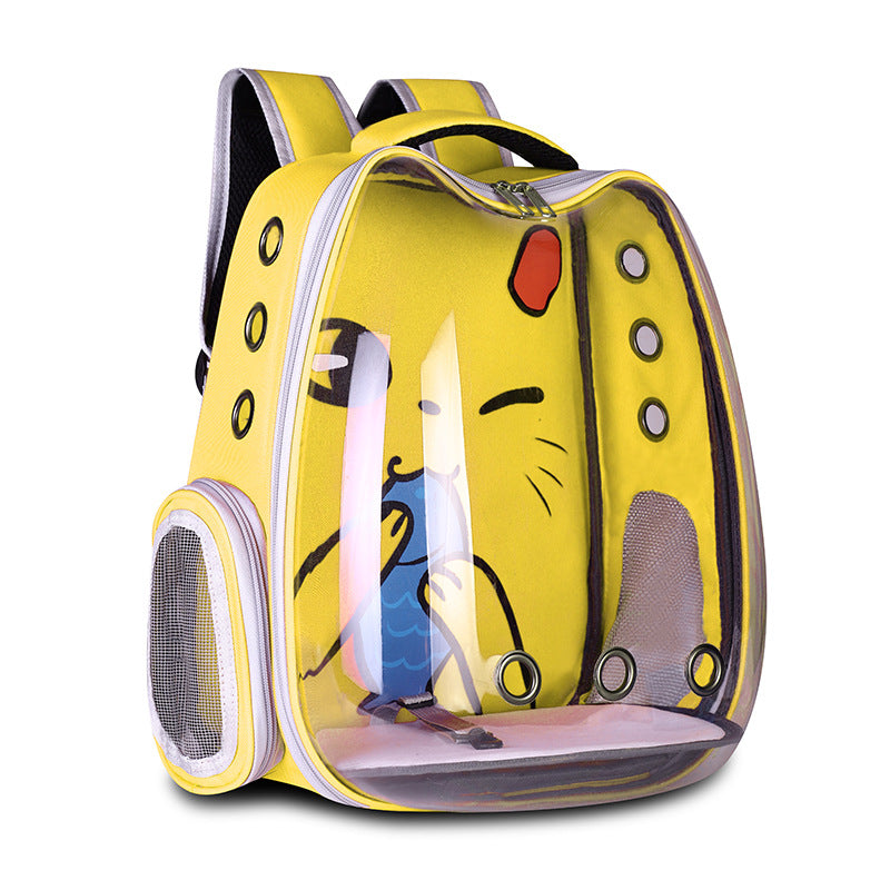 Pet Space Breathable Shoulder Cat Dog Backpack Yellow