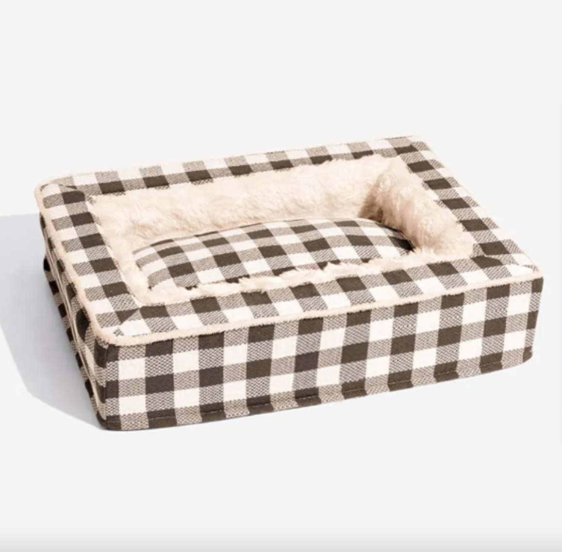 Classic Plaid Pet Bed (Removable & Washable) Brown L80x60x20 cm cm