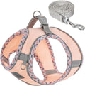 Dog Harness and Leash Set No Pull Reflective Step In Adjustable Small Dogs Cats Pink