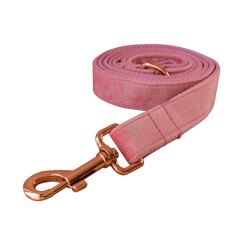 Flannelette Model Dog Harness Pet Supplies Dog Leash Rose Gold Buckle