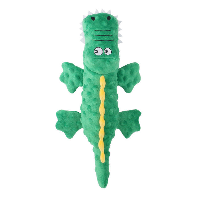 New Pet Plush Toy With Sound Grinding Teeth Bite Resistance Cute Cartoon Green