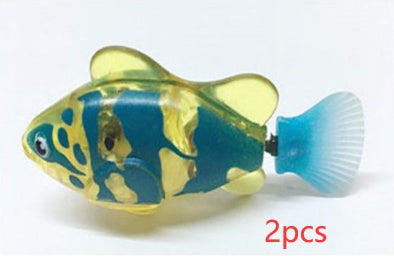 Cat Interactive Electric Fish Water Toy For Indoor Play Swimming Robot Fish Toys For Cat Dog Pet Baby Swimmer Bath Robofish Toys Pattern yellow 2PCS