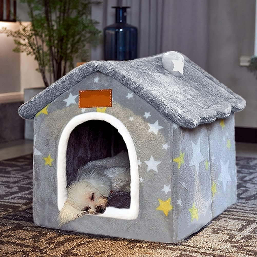 Indoor Dog House Bed Memory Foam Foldable Washable Small Medium Large Large