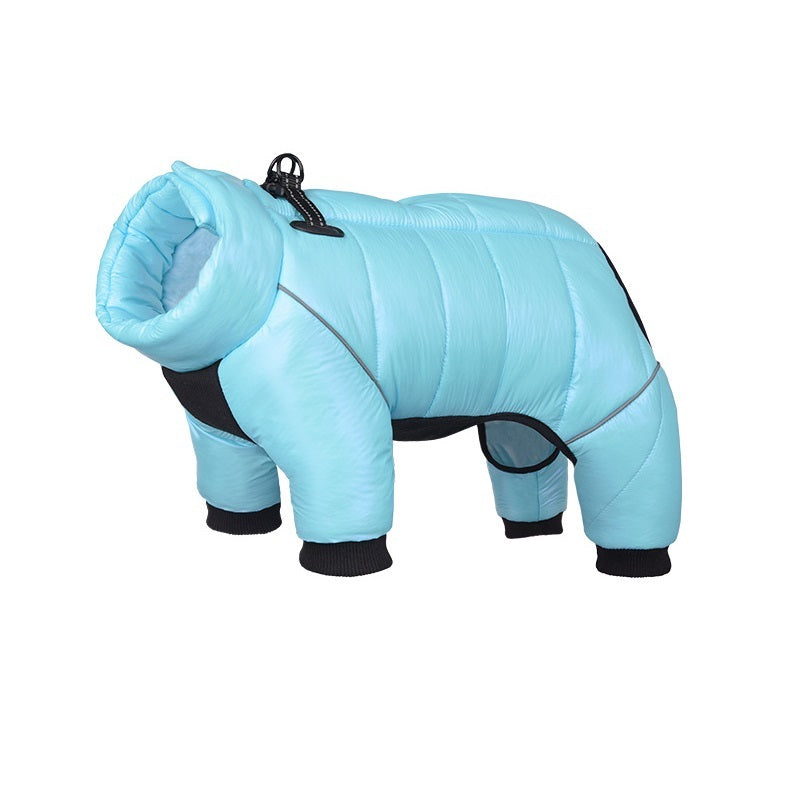 Pet Anti-light Warm New Article Clothing Winter Dog Down Jacket Waterproof Pets Clothes For Small Dogs Light Blue Four Feet