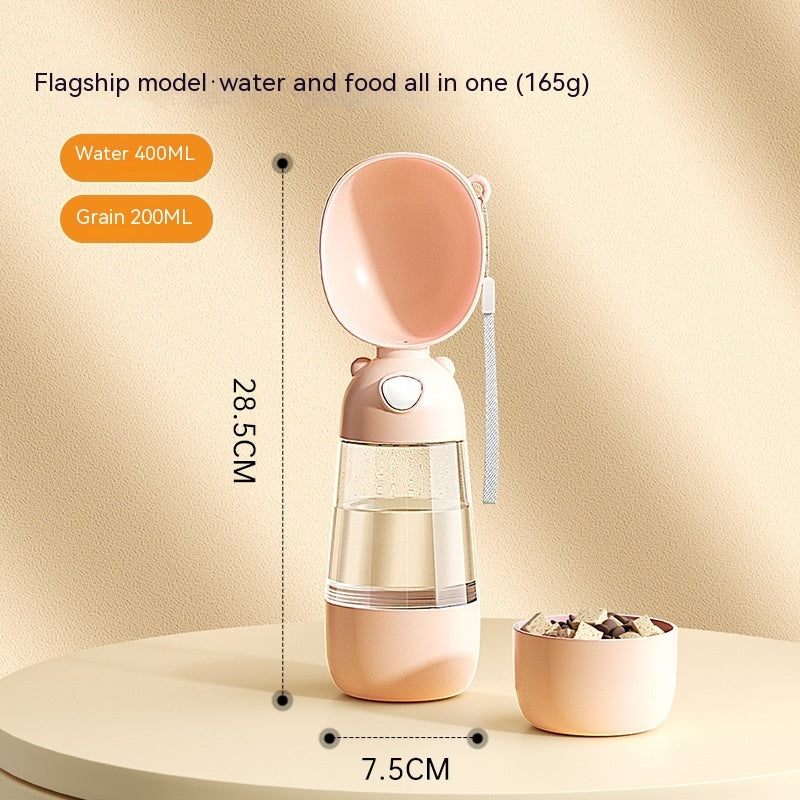 Portable Dog Water Bottle Food And Water Container For Pet Pets Feeder Bowl Outdoor Travel Drinking Bowls Water Dispenser 3086 Flagship Style Brown