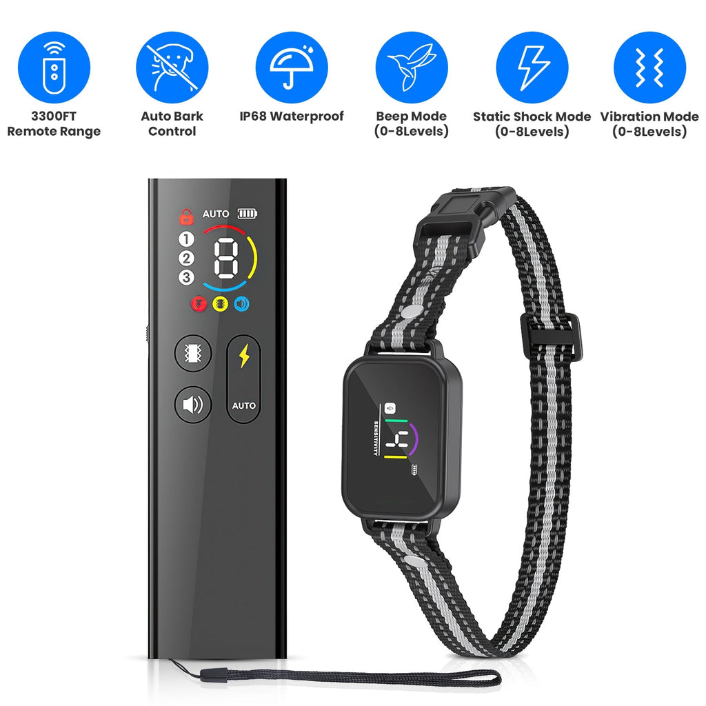 Dog Training Collar with Remote and Bark Control for Small Dogs