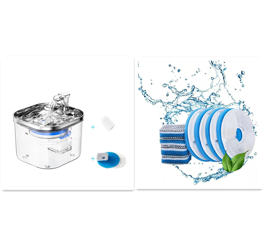 Pet Cat Dog Stainless Steel Automatic Circulation Water Dispenser Intelligent Fountain Pets Accessories Basic payment set