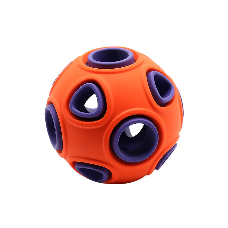 Glow-in-the-Dark Dog Toy Ball for Chewing (Medium/Large) Orange Bells L