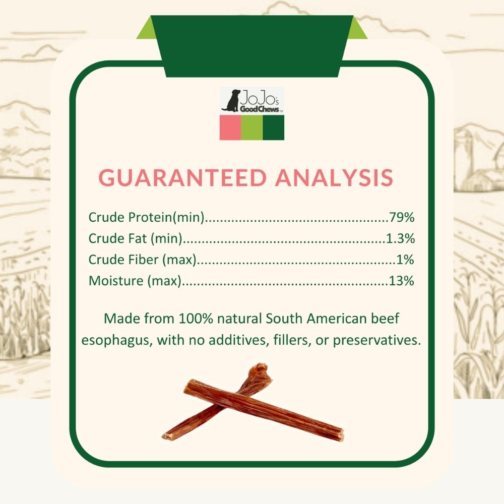 All-Natural Beef Gullet Stick Dog Treats – Delicious & Nutritious, Healthy Chews – 6 Inches (10-Pack)