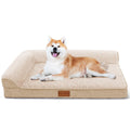 Jolifield Orthopedic Dog Bed for Medium Dogs 30X20 Waterproof L Shaped Medium Dog Sofa Pet Bed with Washable Removable Cover Non-Slip Soft Warm Comfortable Pet Couch Sleep Mat Ivory Ivory M:30x20x3.5 IN