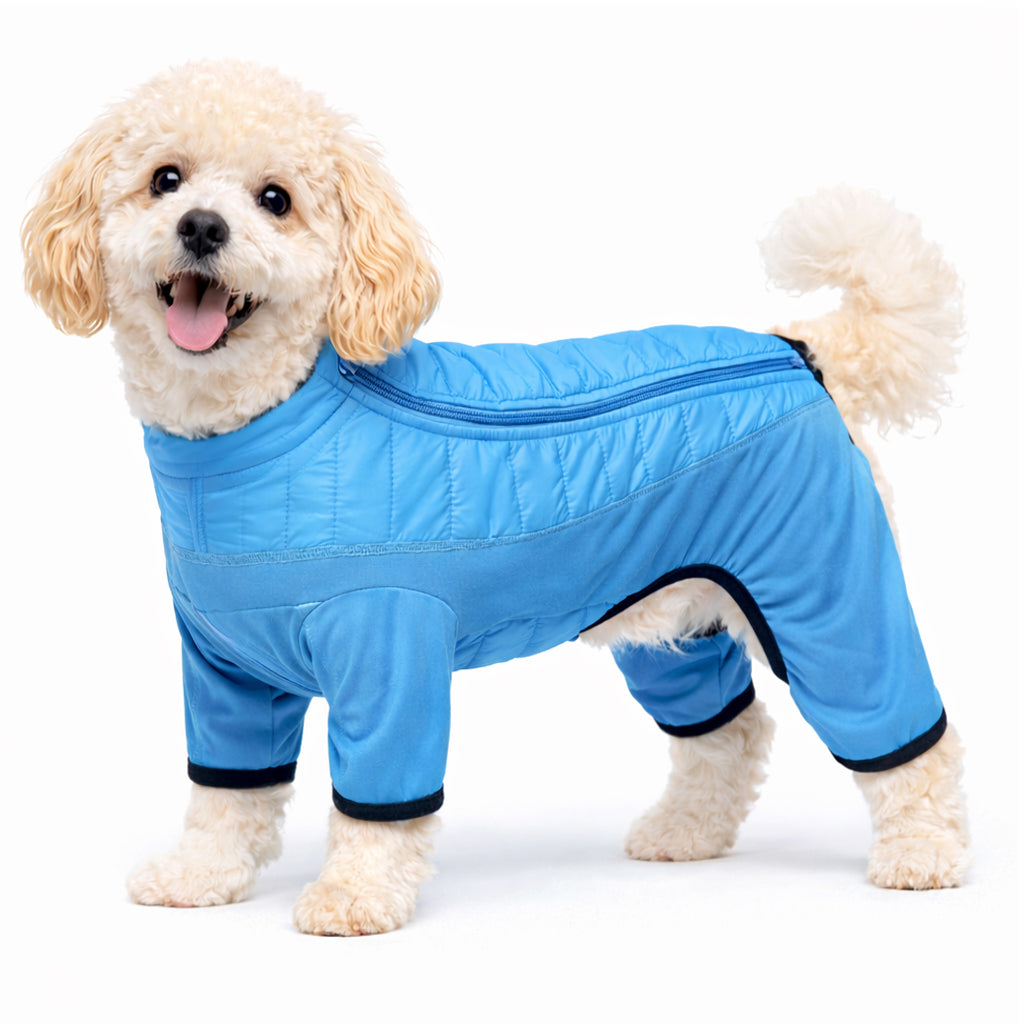 Pet Life ® 'Aura-Vent' Lightweight 4-Season Stretch and Quick-Dry Full Body Dog Jacket Blue