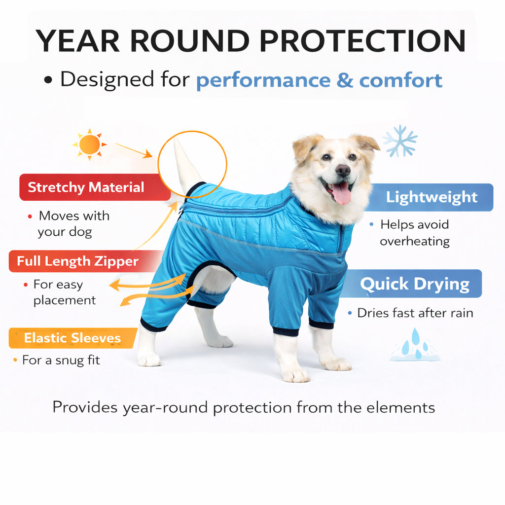 Pet Life ® 'Aura-Vent' Lightweight 4-Season Stretch and Quick-Dry Full Body Dog Jacket