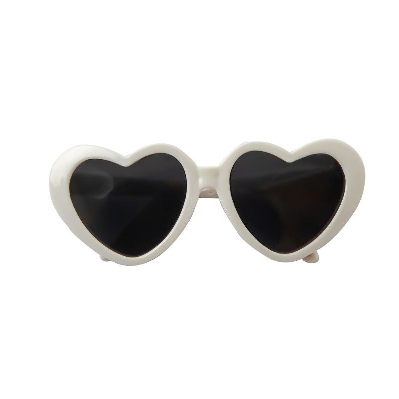 Creative Love Pet Dog Cat Creative Sunglasses Sun Glasses with Accessories Photo 8*7.5*3cm White