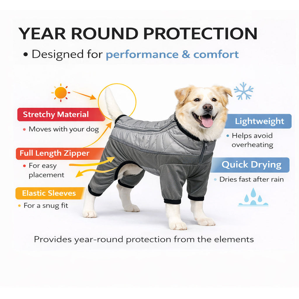 Pet Life ® 'Aura-Vent' Lightweight 4-Season Stretch and Quick-Dry Full Body Dog Jacket