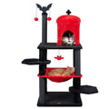 60" Gothic Cat Tower with Plush Perch and Coffin Bed Default Title