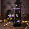 60" Gothic Cat Tower with Plush Perch and Hanging Toys Default Title