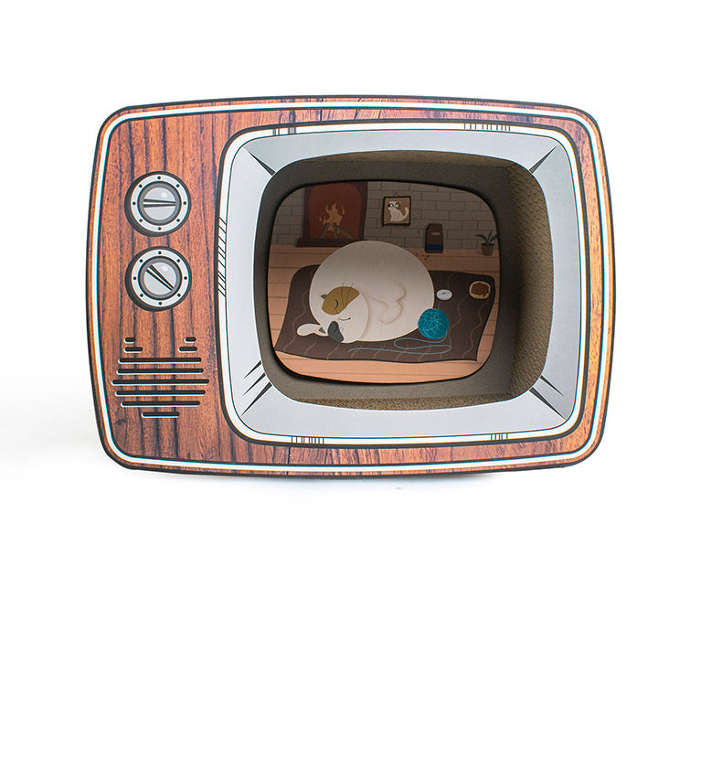 TV Set Household Fashion Scratch Board Cat Litter Box TV set