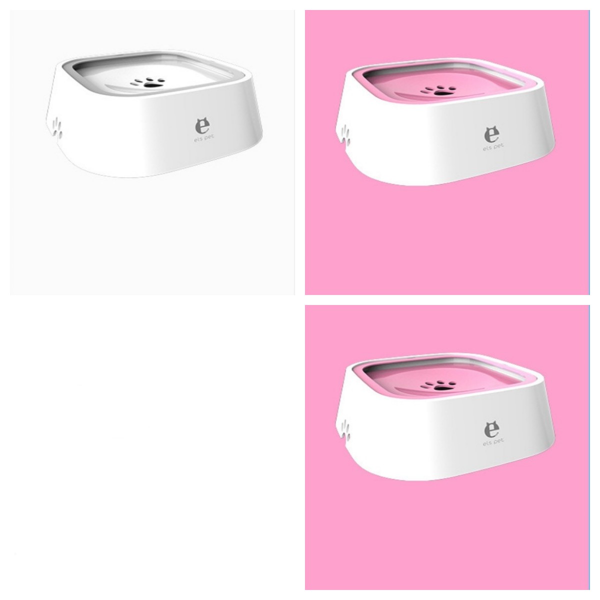 1.5L Cat Dog Water Bowl Carried Floating Bowl Anti-Overflow Slow Water Feeder Dispenser Pet Fountain ABS&PP Dog Supplies 2Pink1White