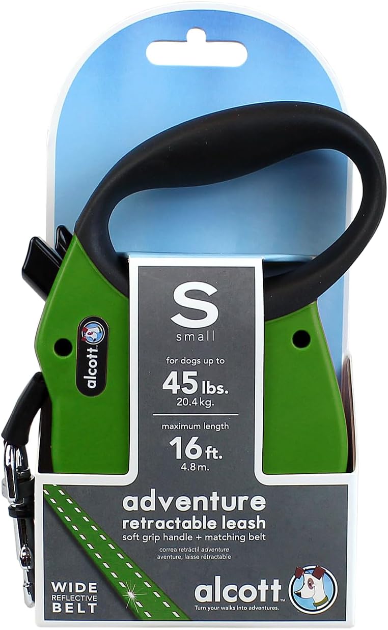Alcott Adventure Retractable Belt Leash Small Green