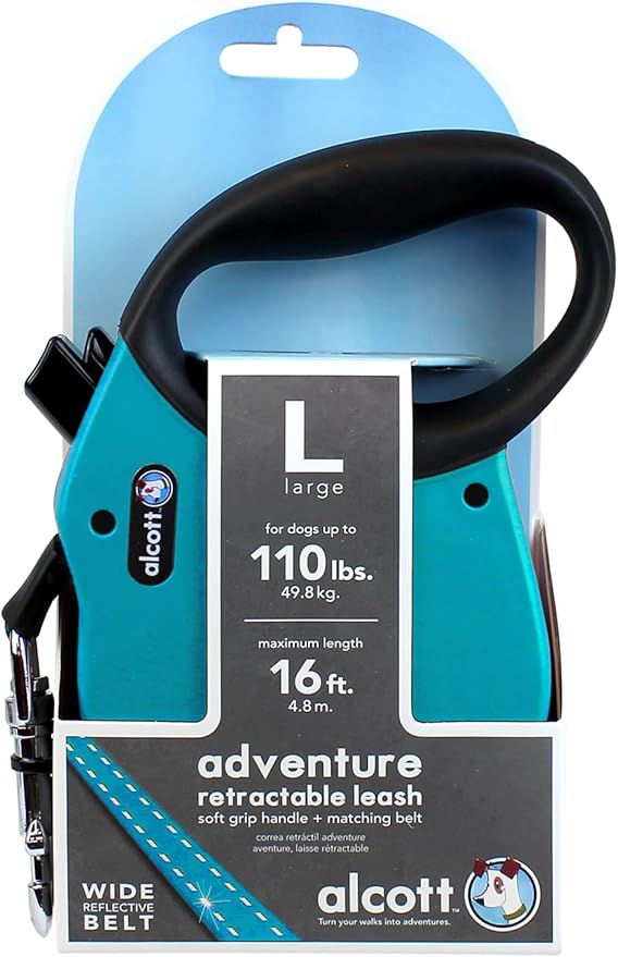 Alcott Adventure Retractable Belt Leash Large Blue