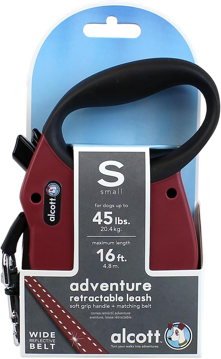 Alcott Adventure Retractable Belt Leash Small Red