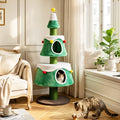 61.5" Christmas Tree Cat Tower with 2 Condos & Scratching Posts Default Title