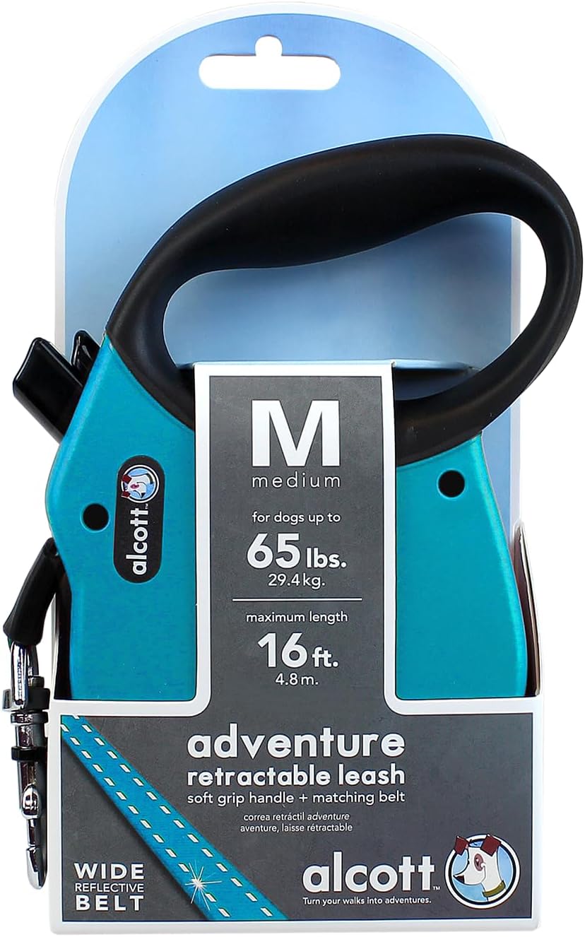 Alcott Adventure Retractable Belt Leash Medium Blue