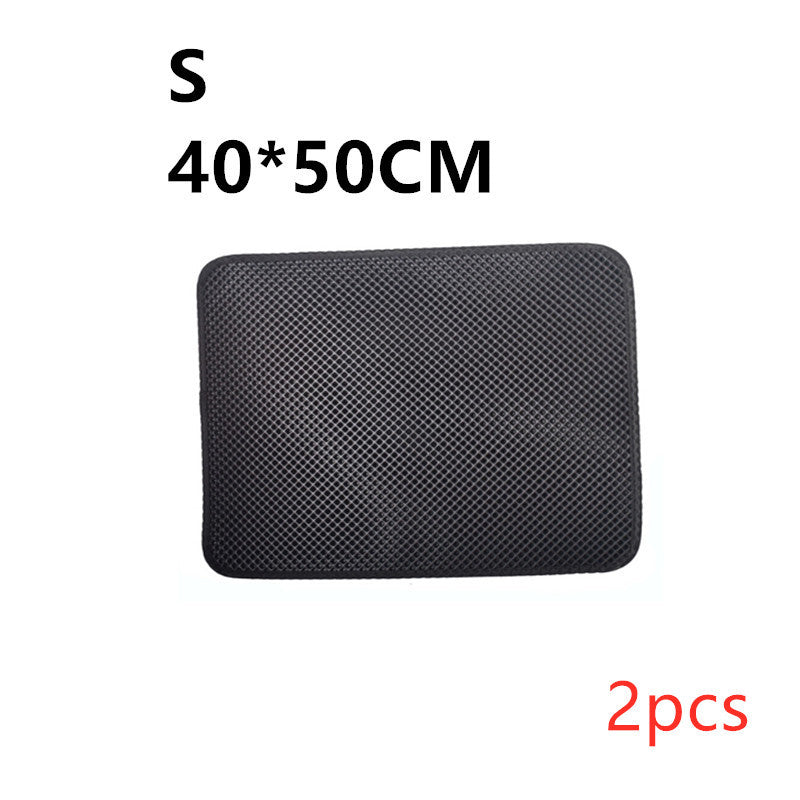 Double Layer Litter Cat Bed Pads Pet Cat Litter Mat Trapping Pets Litter Box Mat Pet Product Bed For Cats House Clean Mat S 2PC Black