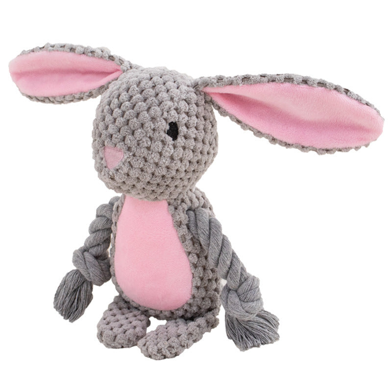 Pet Plush Sound Cotton Rope Toys Interactive Tug Of War Training Item Creative Dog Toy Pet Training Dog Supplies Rabbit
