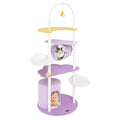62 Inches Large Cat Tower with Metal Frame and Jumping Platforms-Purple Default Title