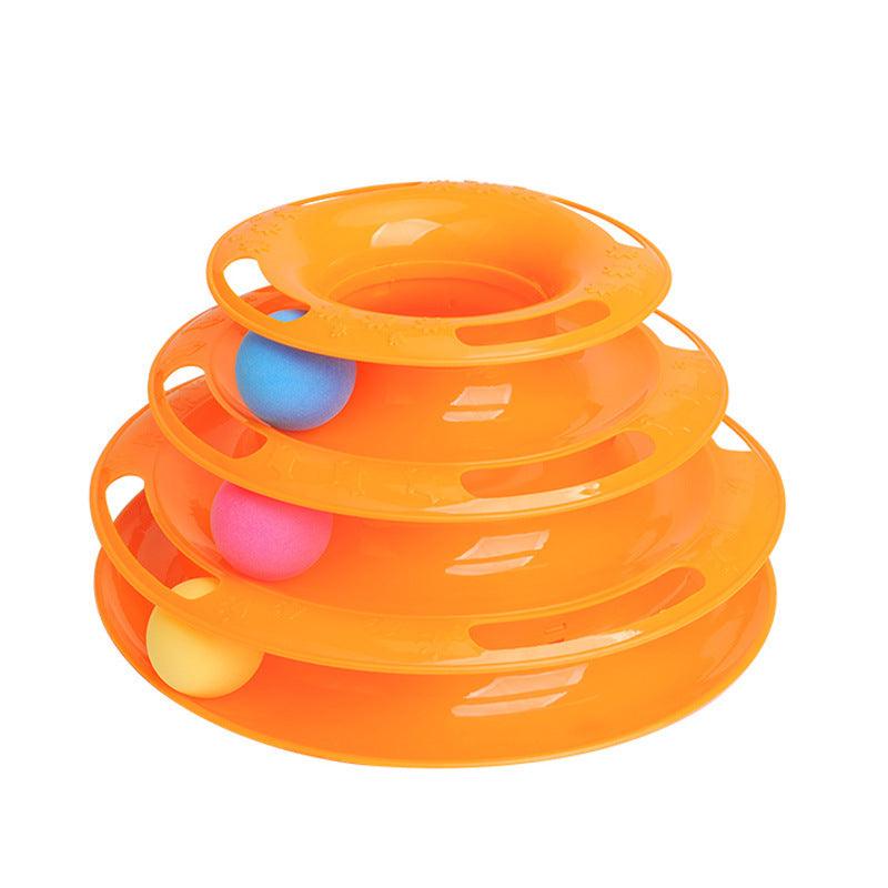 Interactive Cat Ball Tower Tracks Toy - Fun And Engaging Playtime For Your Feline Friend Orange 3 Layers