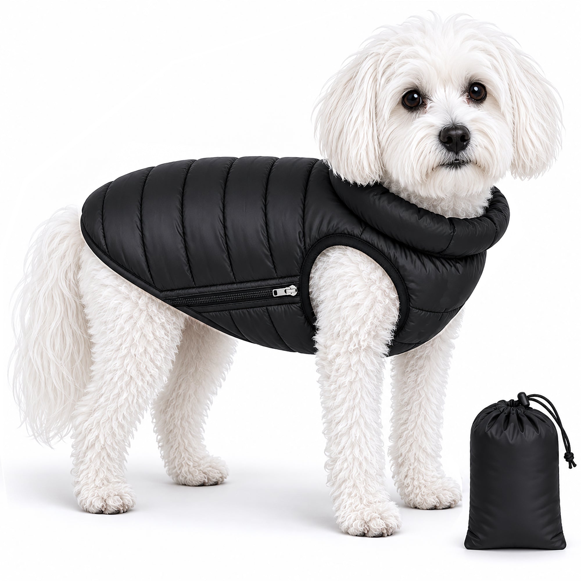Pet Life ® 'Pursuit' Quilted Ultra-Plush Thermal Dog Jacket Black