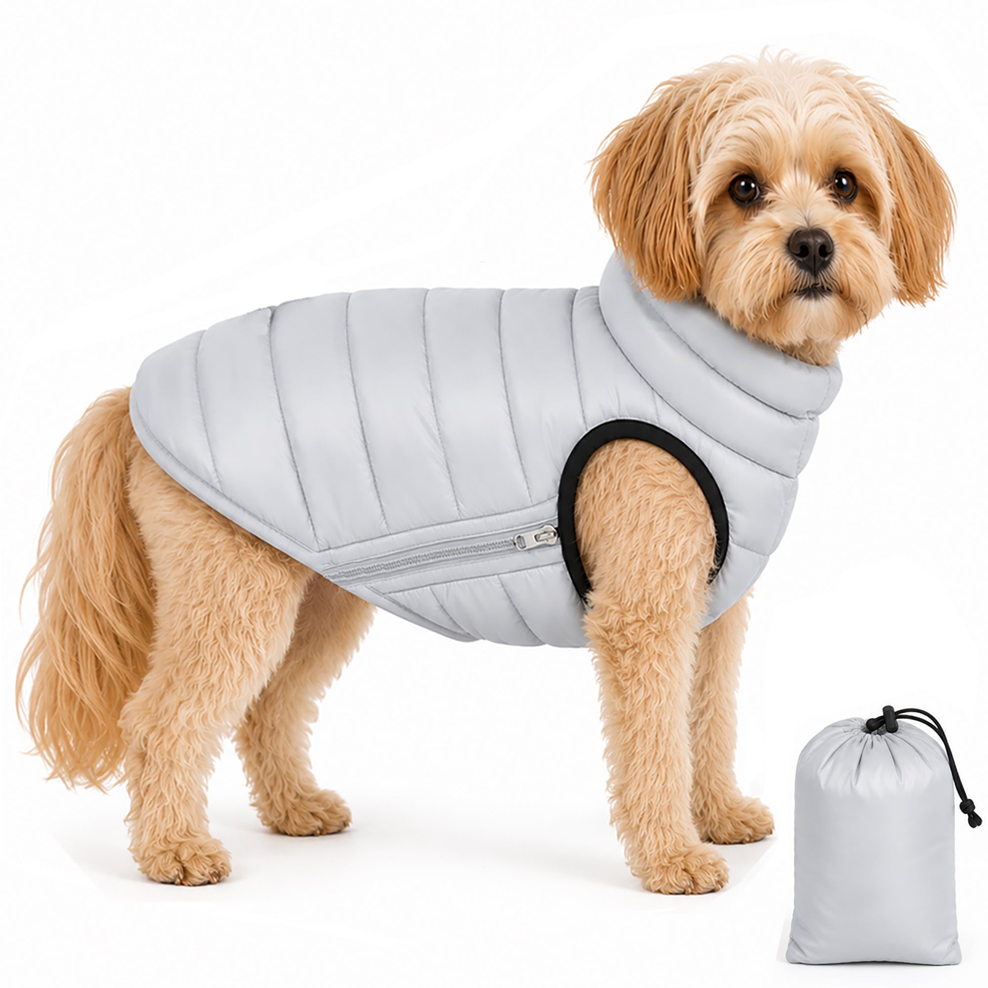 Pet Life ® 'Pursuit' Quilted Ultra-Plush Thermal Dog Jacket Gray