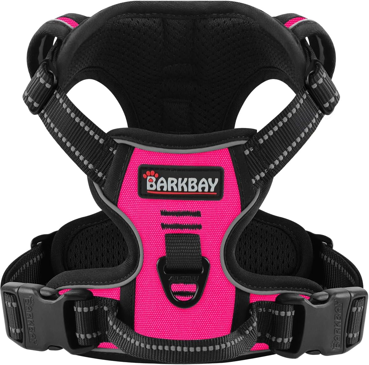 No Pull Dog Harness Adjustable Reflective Oxford Vest Small Medium Large Dogs Pink X-Small