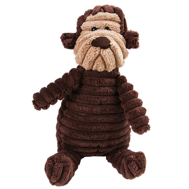 Vocal Animal Plush for Pet Dog Molar Teeth Cleaning Training Monkey