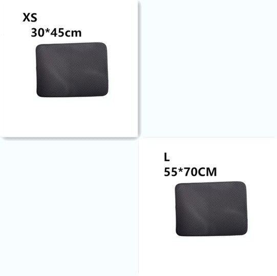 Double Layer Litter Cat Bed Pads Pet Cat Litter Mat Trapping Pets Litter Box Mat Pet Product Bed For Cats House Clean Mat XS and L Black