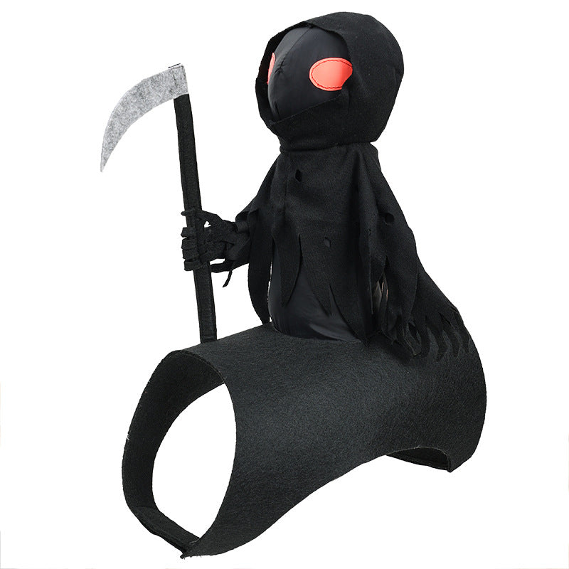 Dog Dark Harvesting Knight Transforms into Pet Costume for Halloween