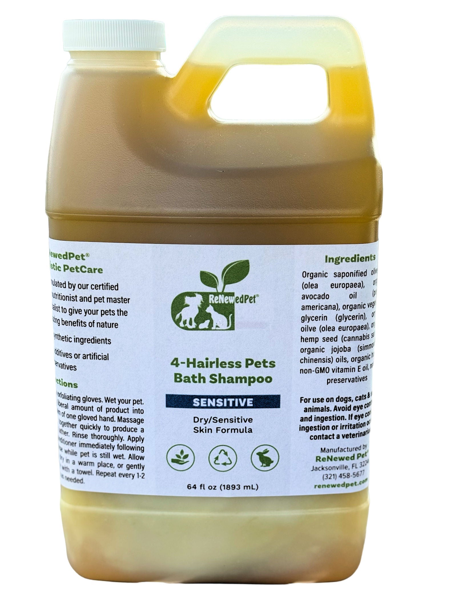4-HAIRLESS PETS SENSITIVE SHAMPOO 64 OZ. ($3.12 oz.)