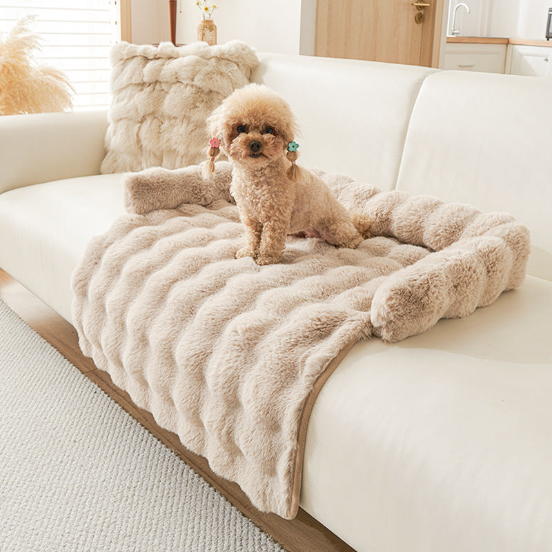 Pets Dog Mat Winter Thicken Thermal Non-slip Pet Products Coffee Color 75x75cm
