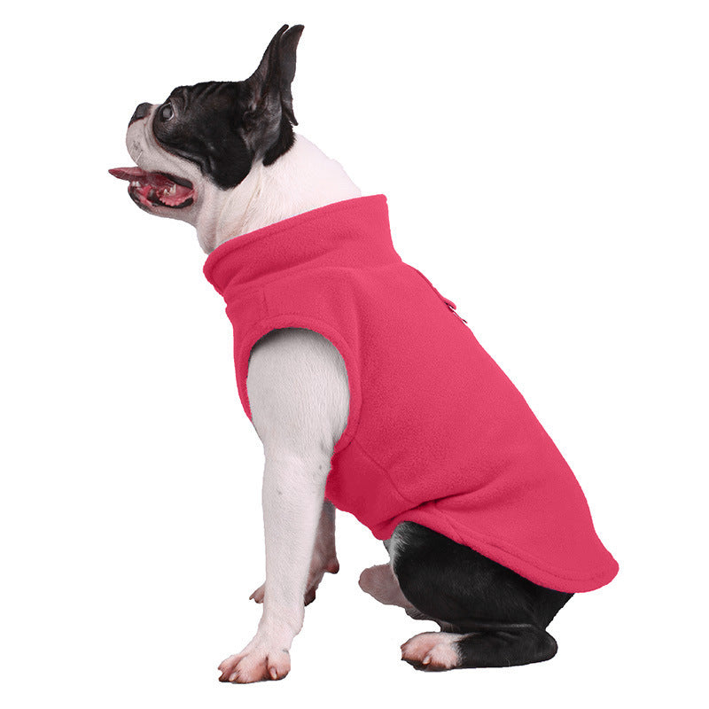 Dog clothes fleece pet dog supplies Rose Red