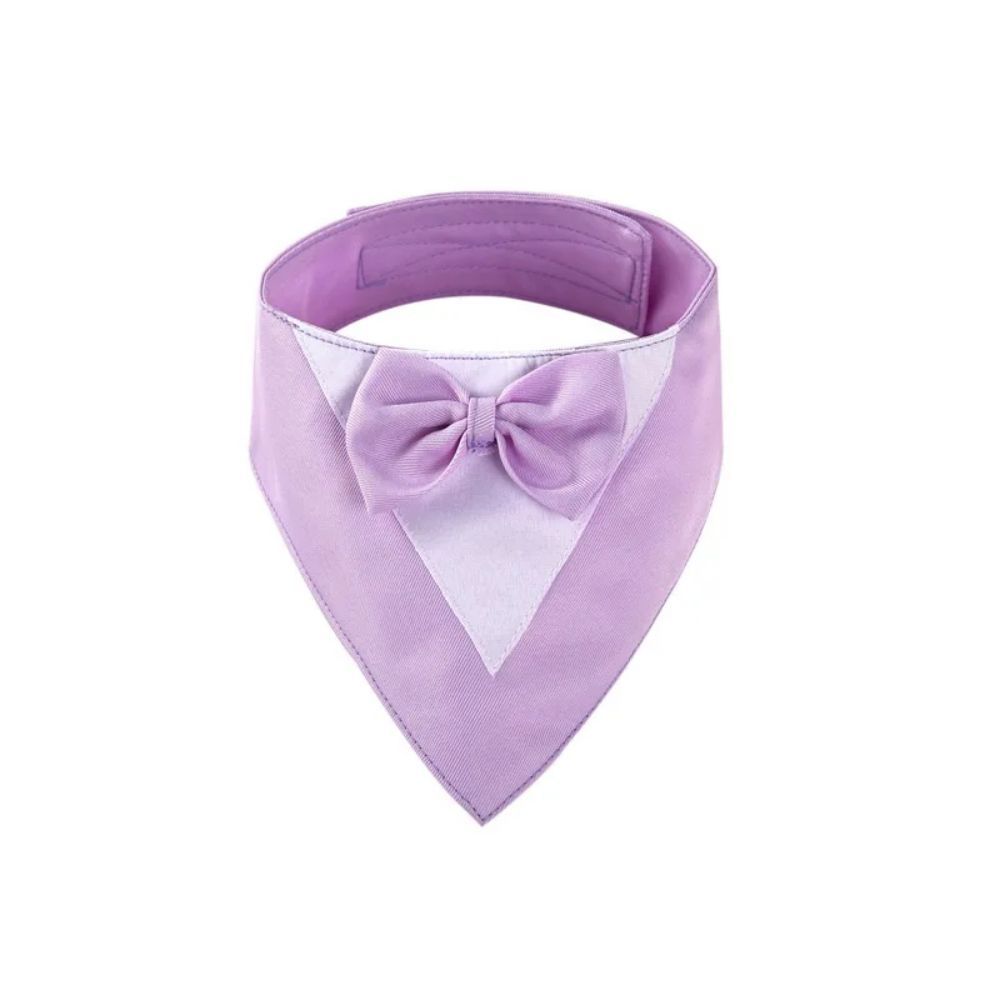 Pet Triangle Bib Bow Saliva Towel Pet Collar Dog Clothing Cat Puppy Scarf Bib Dogs Pets Accessories Dog Collar Harness Purple