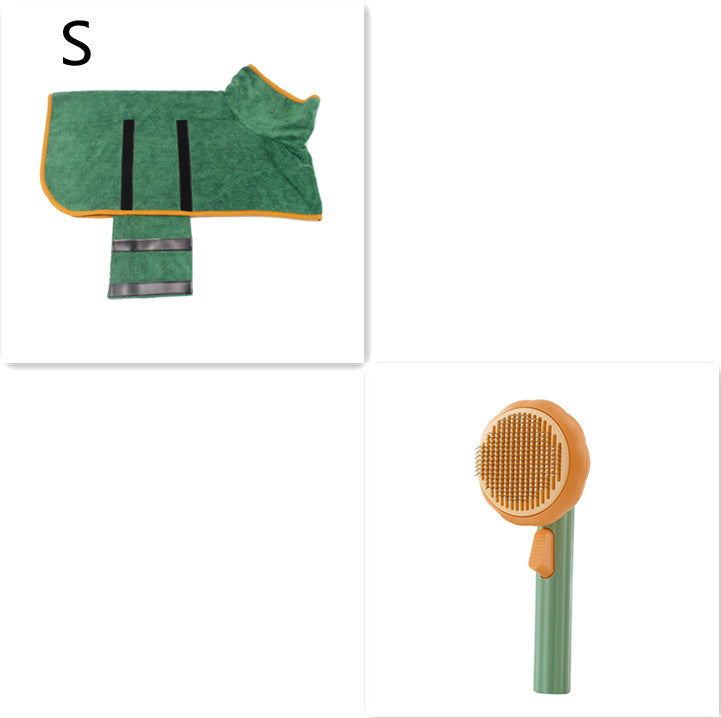 New Pet Cat Brush Hot Selling Hand-held Steel Wire Self-cleaning Comb Looper For Hair Removal Green Green S