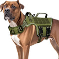 No Pull Tactical Dog Harness Heavy Duty Molle Vest for Medium to XLarge Dogs Green L(Neck:18-24",Chest:25-36"),45-80 Lbs