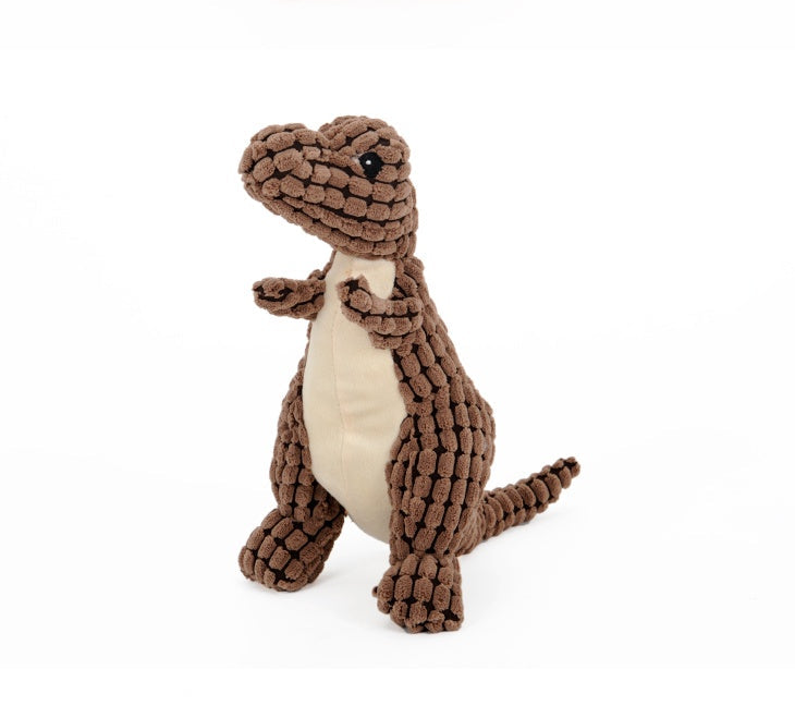 Dinosaur Pet Toys Giant Dogs Pets Interactive Dog Toys For Large Dogs Chew Toys Chihuahua Plush Stuffing Squeakers Light Brown