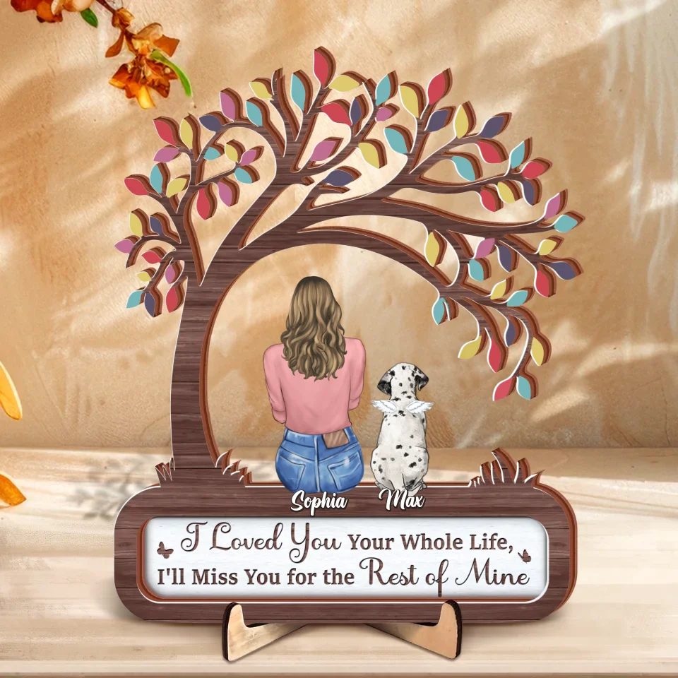 Personalized Memorial Pet Wooden Art - Up to 3 Dogs/Cats/Rabbits - Memorial Gift Idea For Pet Lover - It's Never Just A Dog CUSTOM 2 LAYERED WOODEN ART EDIT Wooden Art