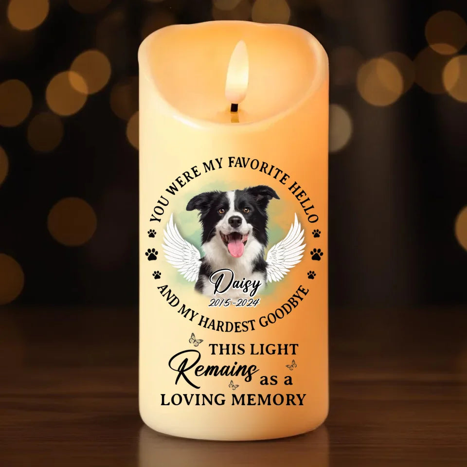 Personalized Memorial Pet Led Candle - Upload Photo - This Light Remains As A Loving Memory Led Candle 1 3x6 in