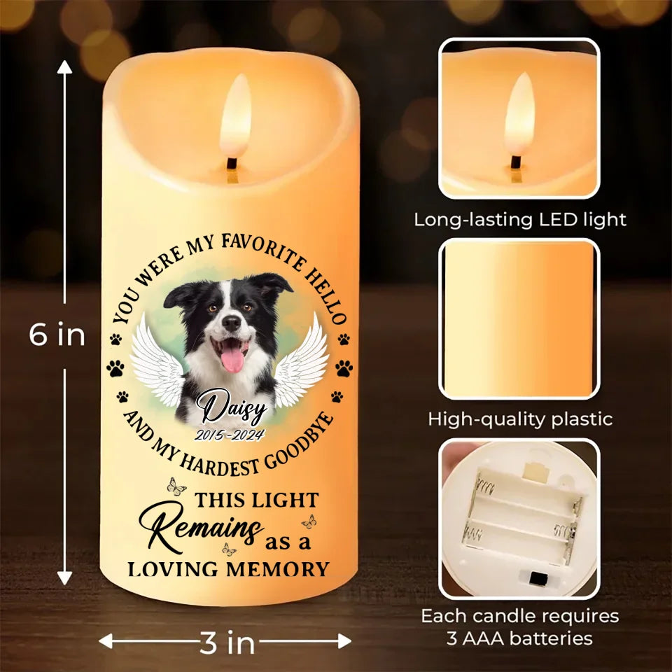 Personalized Memorial Pet Led Candle - Upload Photo - This Light Remains As A Loving Memory Led Candle 1 3x6 in