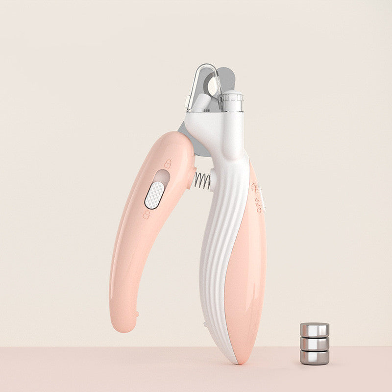 Pet Nail Clippers Dog Nail Clippers Cat Nail Clippers LED Electric Nail Grinder Pet Supplies LED Light Pet Nail Clippers Pink