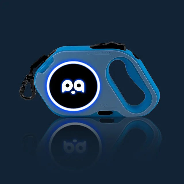 5M Automatic Retractable Dog Leash LED Luminous Leading Light Straps For Small Medium Dog Pet Flexi Walking Running Leashes Blue 5M