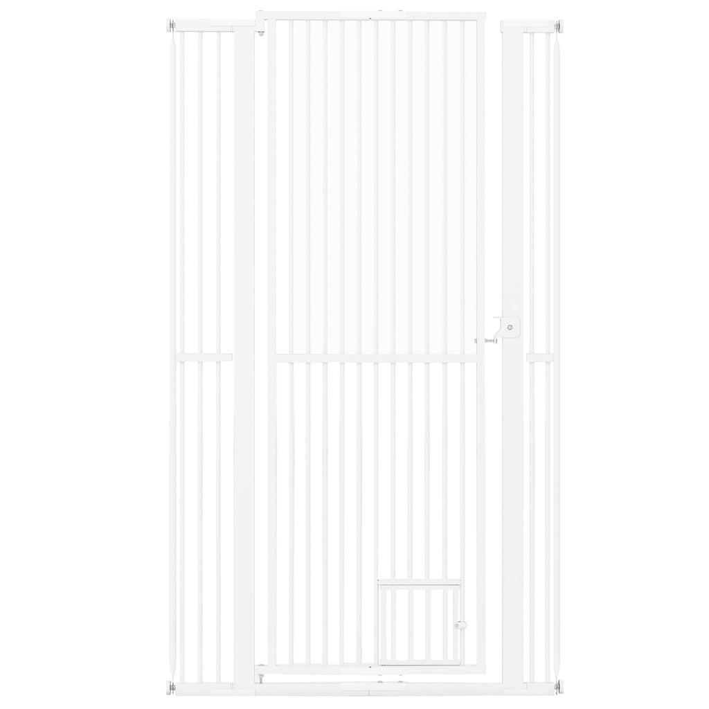 67.5" Extra Tall Pet Gate Heavy-Duty Metal Cat Gate with 30.5"-41" Wide Opening-White Default Title
